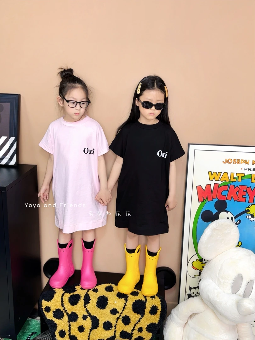 有有家·儿童高品质夏款日系超百搭休闲花边字母印花针织裙子418