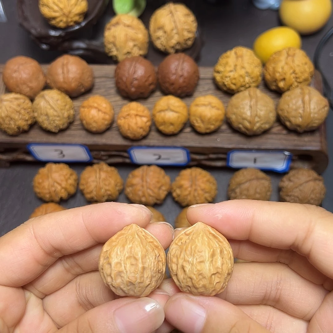 文玩核桃把件水晶小苹果25