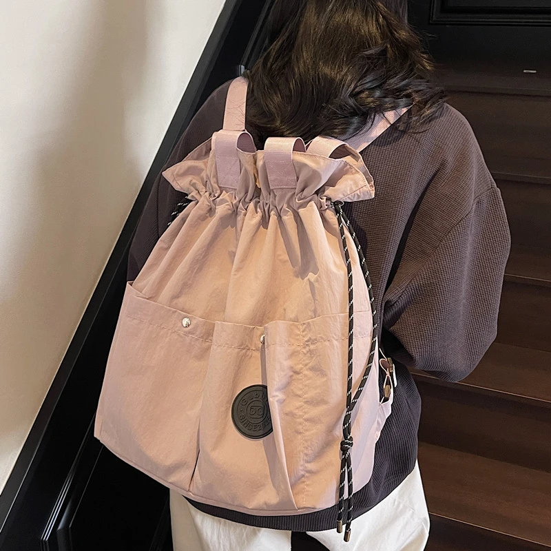 潮牌大容量ins网红运动健身包防水尼龙布短途旅行包收纳袋购物袋