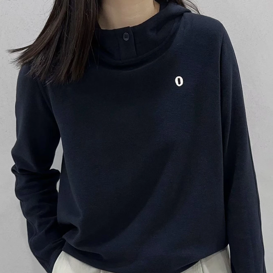 康家衣橱新款设计感再生纤维绒感帽衫打底卫衣8131