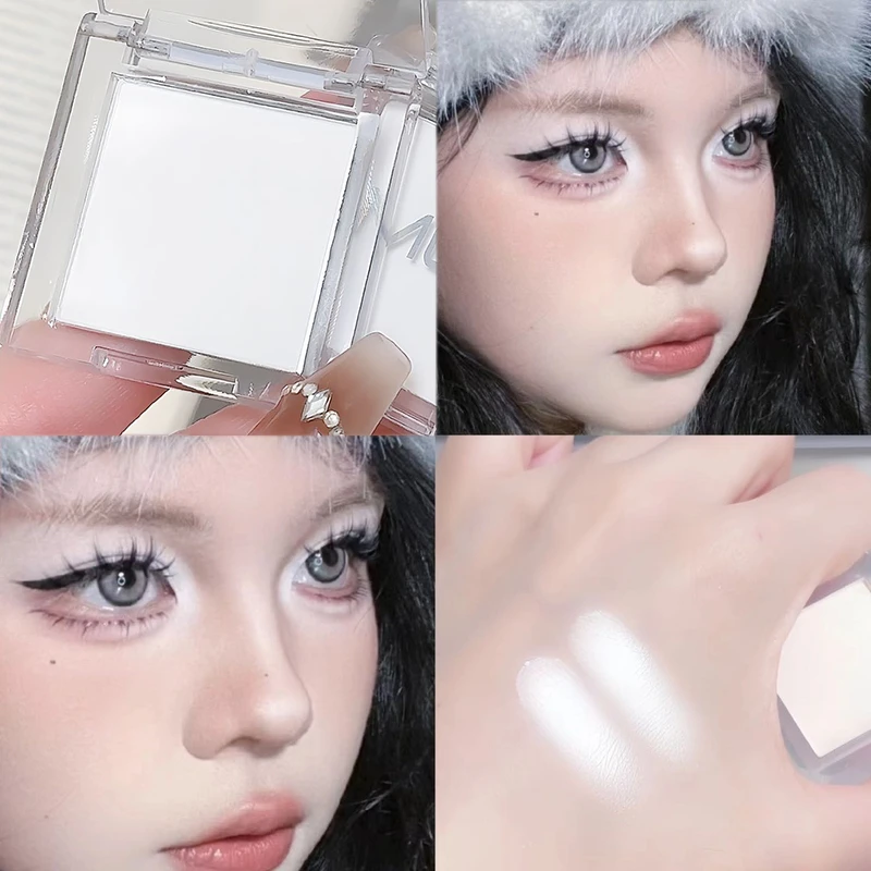 白色颜值截断式单色哑光高光粉卧蚕眼头提亮泪沟凹陷学生平价眼影