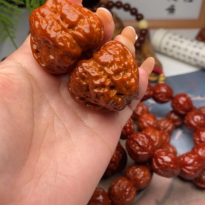 福***王文玩核桃吊坠蛤蟆头三角蛙好对儿