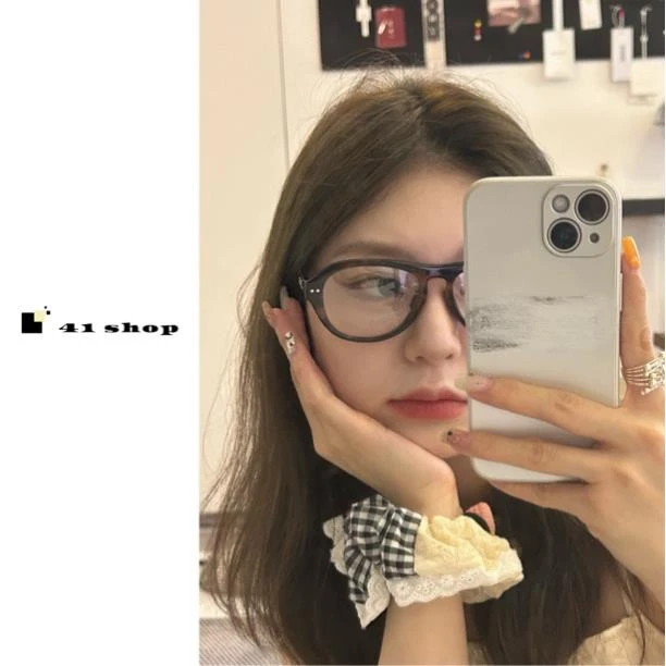 琥珀色文艺范眼镜超轻复古时尚百搭豹纹