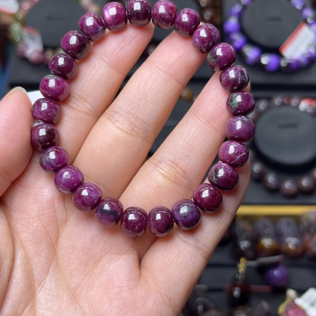 未镶嵌手链红宝石红宝老型单圈8mm