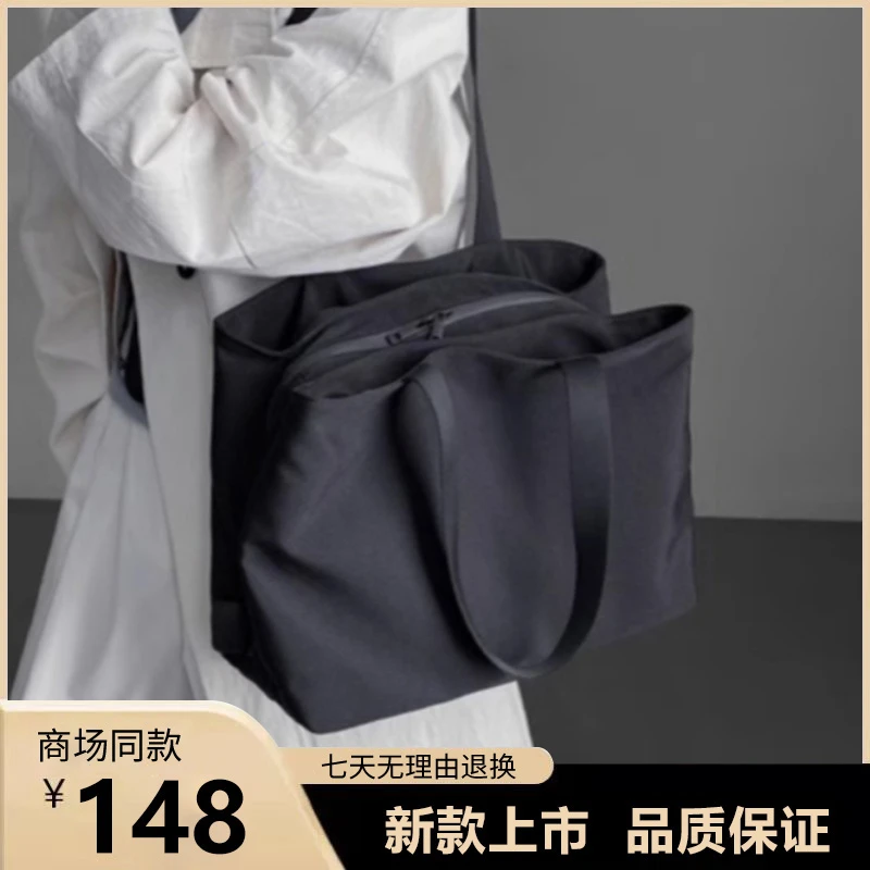 高级感单肩小众日本尼龙布通勤托特包女大容量多隔层电脑包