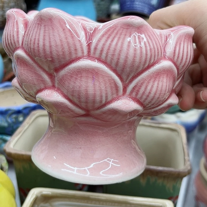 多肉绿植陶瓷花盆9.9包邮，有孔