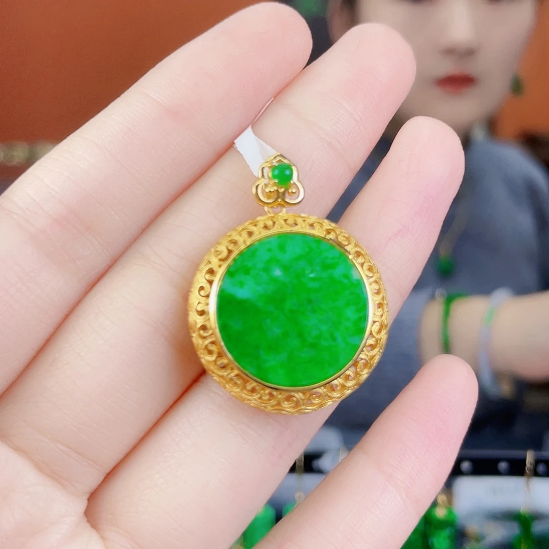 翡翠银S925镶嵌耳饰