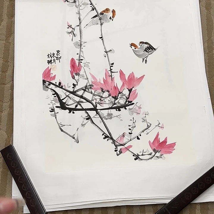 国画花鸟等多种鸟类和