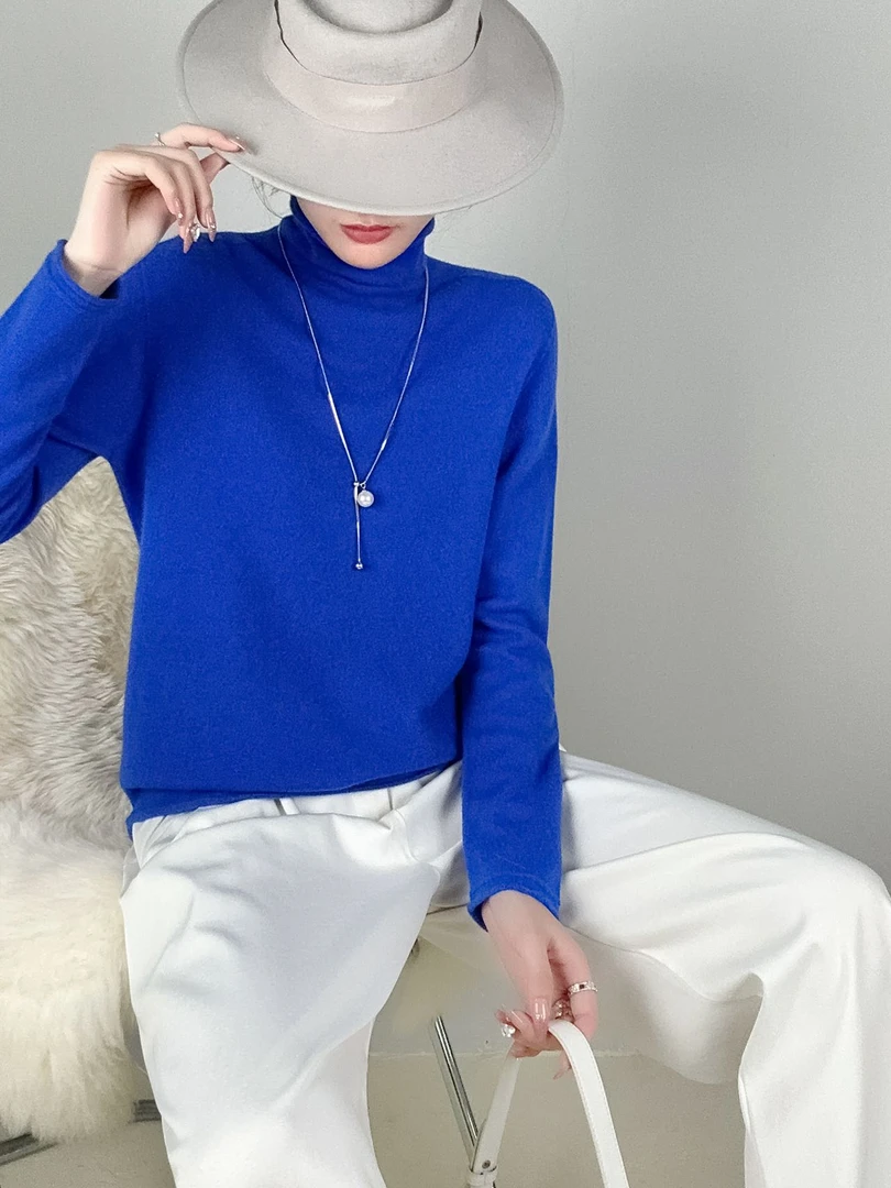 【100进口澳毛】8208女士冬季全羊毛加厚平面静版堆堆领羊毛打底衫