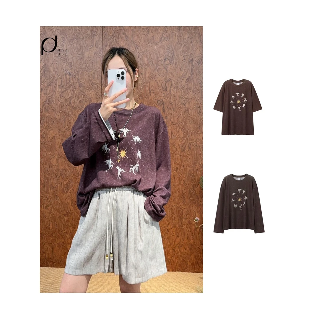 Vena Label2025秋太阳印花圆领百搭T恤女dopdop买手店
