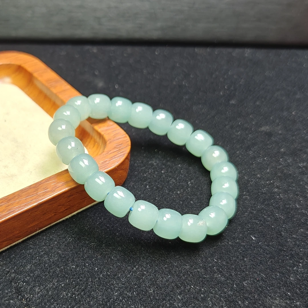 [停业清货]缅甸冰底老蓝水10m桶珠手串-072-多样性发一