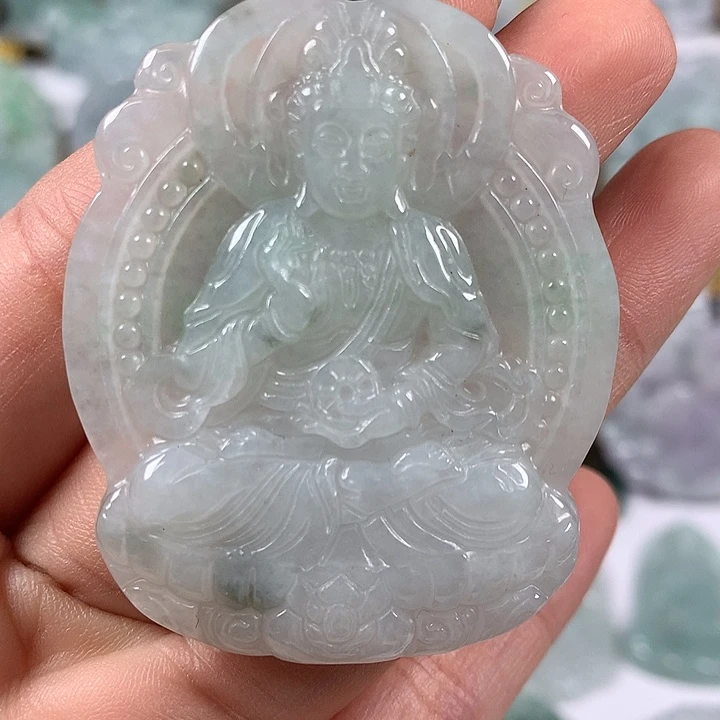 颈饰未镶嵌翡翠时来运转观音福利