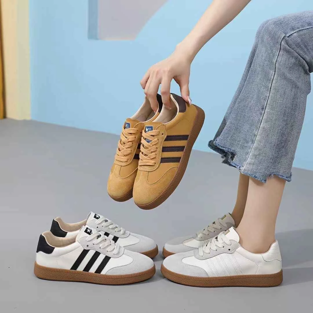 时尚百搭舒适德迅鞋25年春季新款女鞋INS韩版三道杠休闲鞋LN2026