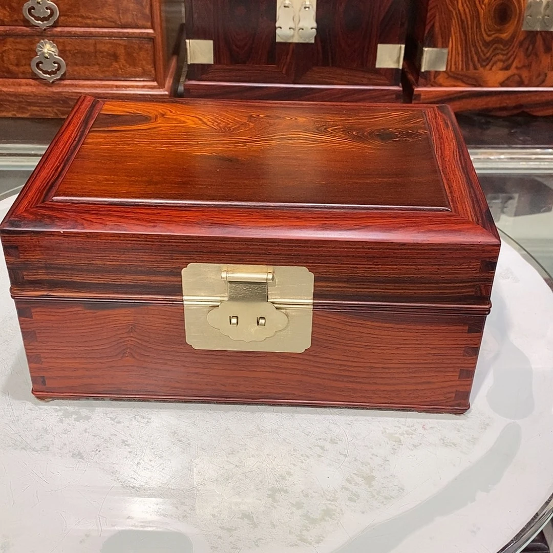 微凹黄檀（南美大红酸枝）独板收纳盒26/18/12.5