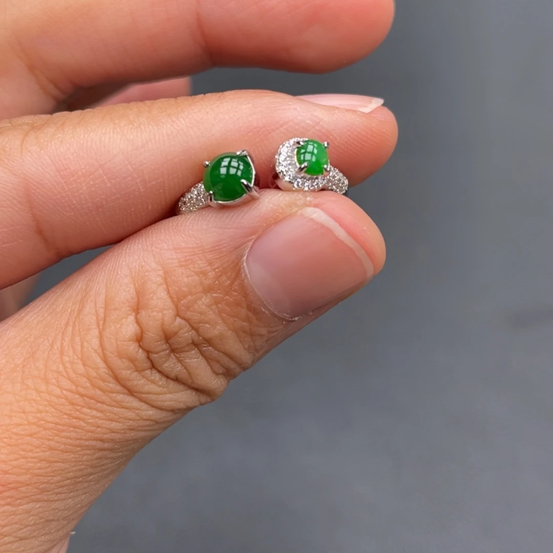 翡翠银S925镶嵌戒指