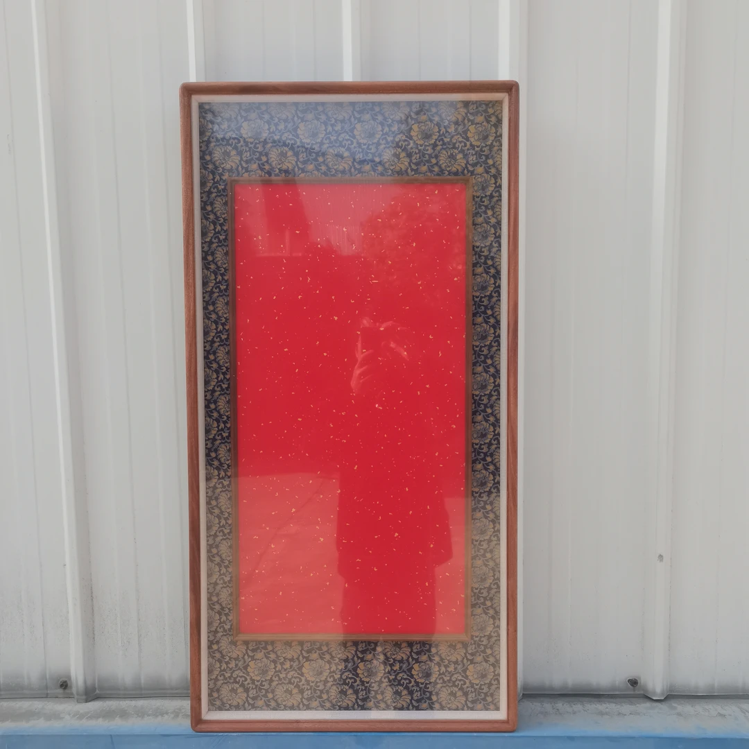 新店韩凌景泰蓝金丝皇菊65x33乌檀木高端立体框中框画框【1个】