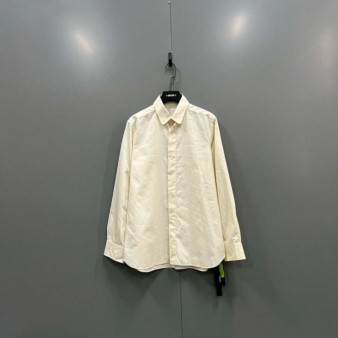 99新 ZEGNA (ll) 杰尼亚 米黄色衬衫 42码606388