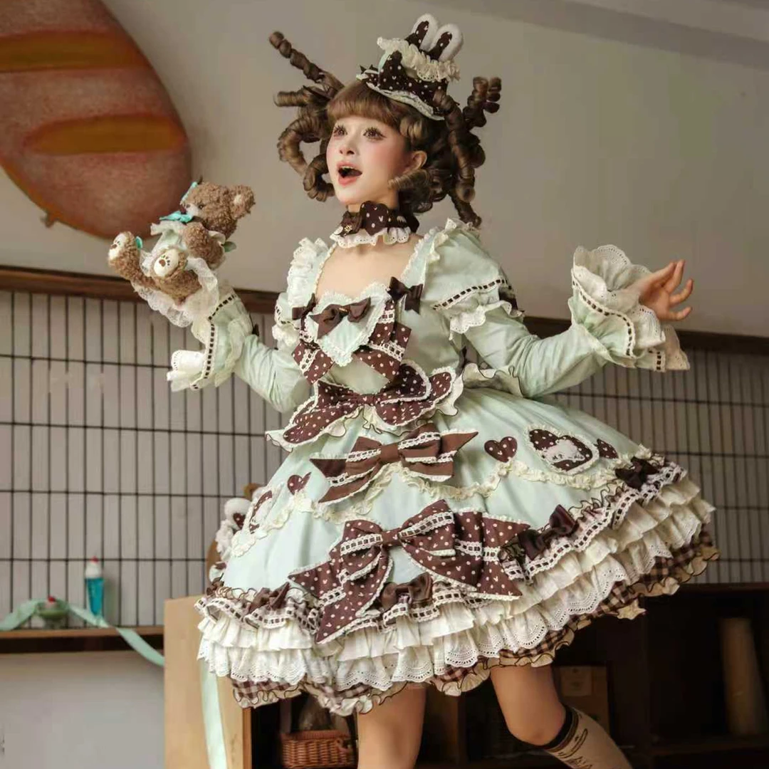 现货郑州店薄巧小兔蝴蝶结小兔lolita原创可爱甜美花与珍珠匣正品