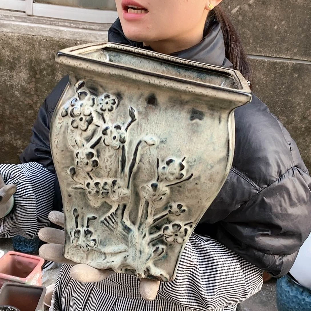 紫砂花盆瑕疵口20高24