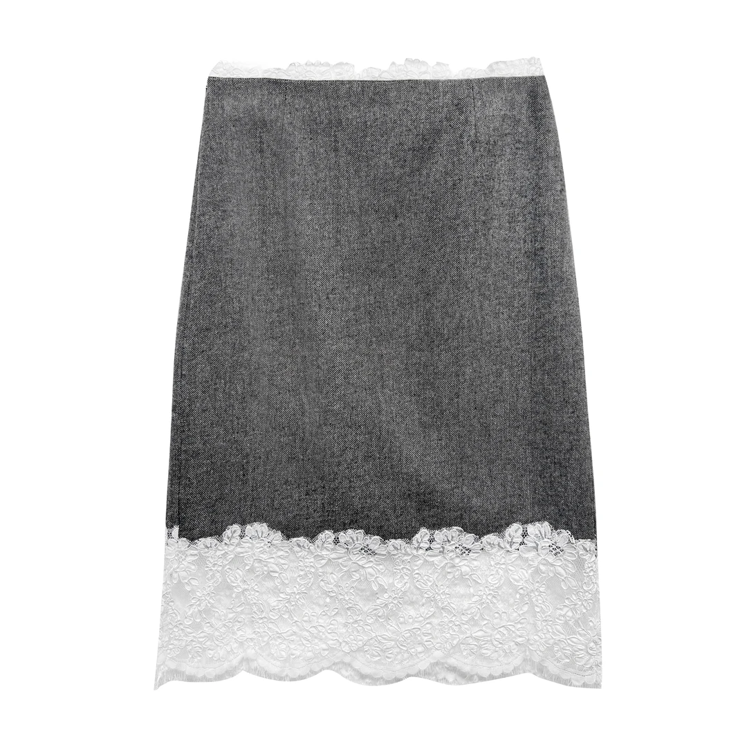 coco004原创设计春款百搭休闲蕾丝时尚百搭女士半身裙