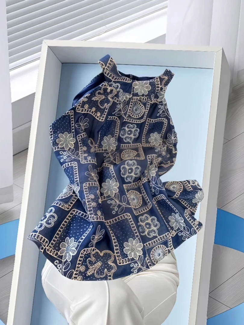 欧货时尚爆款独特超好看上衣高级感绝美洋气减龄别致印花T恤夏季