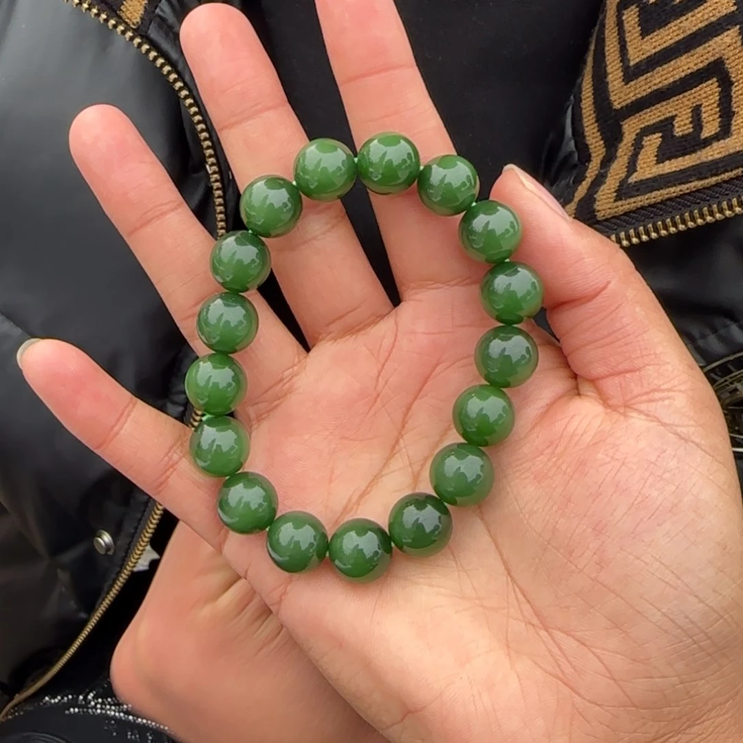和田玉手串未镶嵌终****山