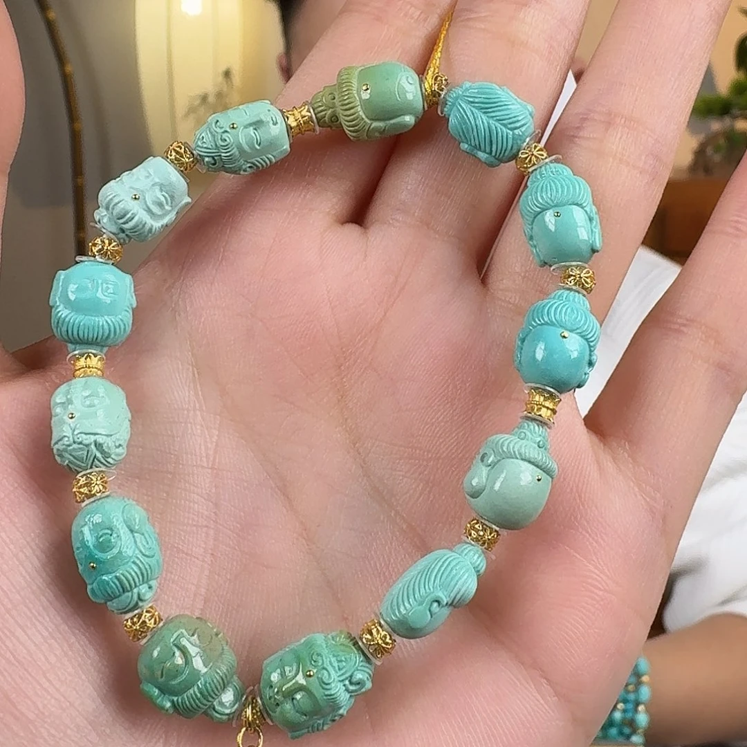 绿松石18K金镶嵌珠宝奇石