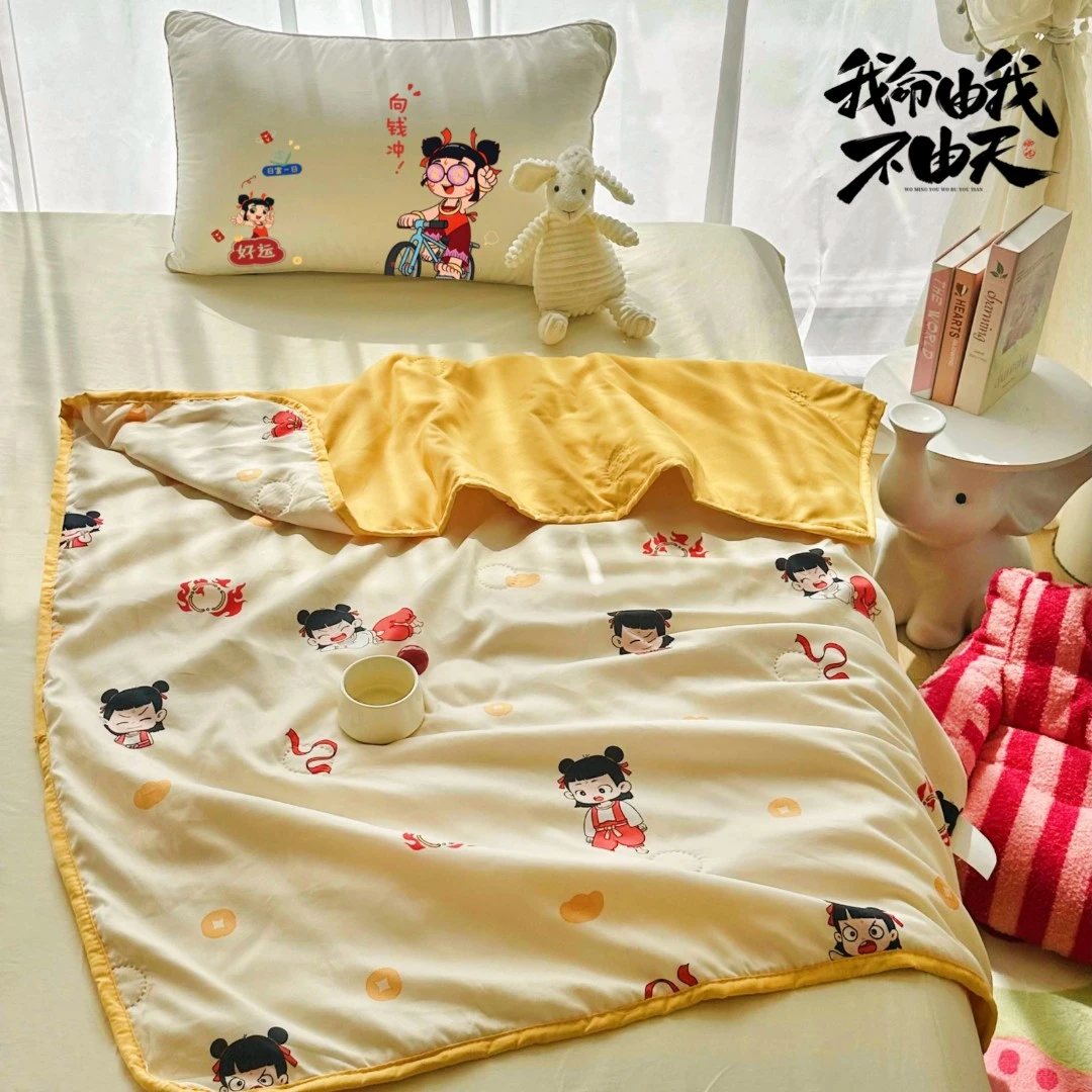 哪吒儿童被子夏凉被空调被夏被午睡被幼儿园新生儿宝宝机洗薄款D