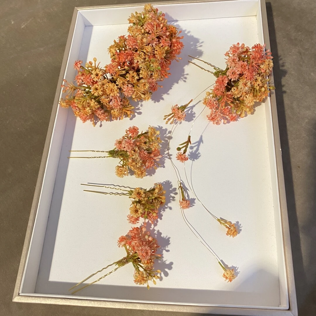 原创设计小众刘亦菲手作发饰假花小清新晨袍配饰婚礼跟妆新中式女