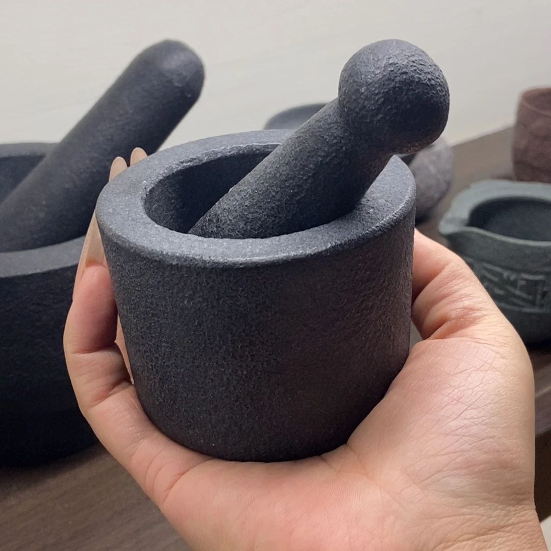 天然乌金石小石臼8*6*5cm