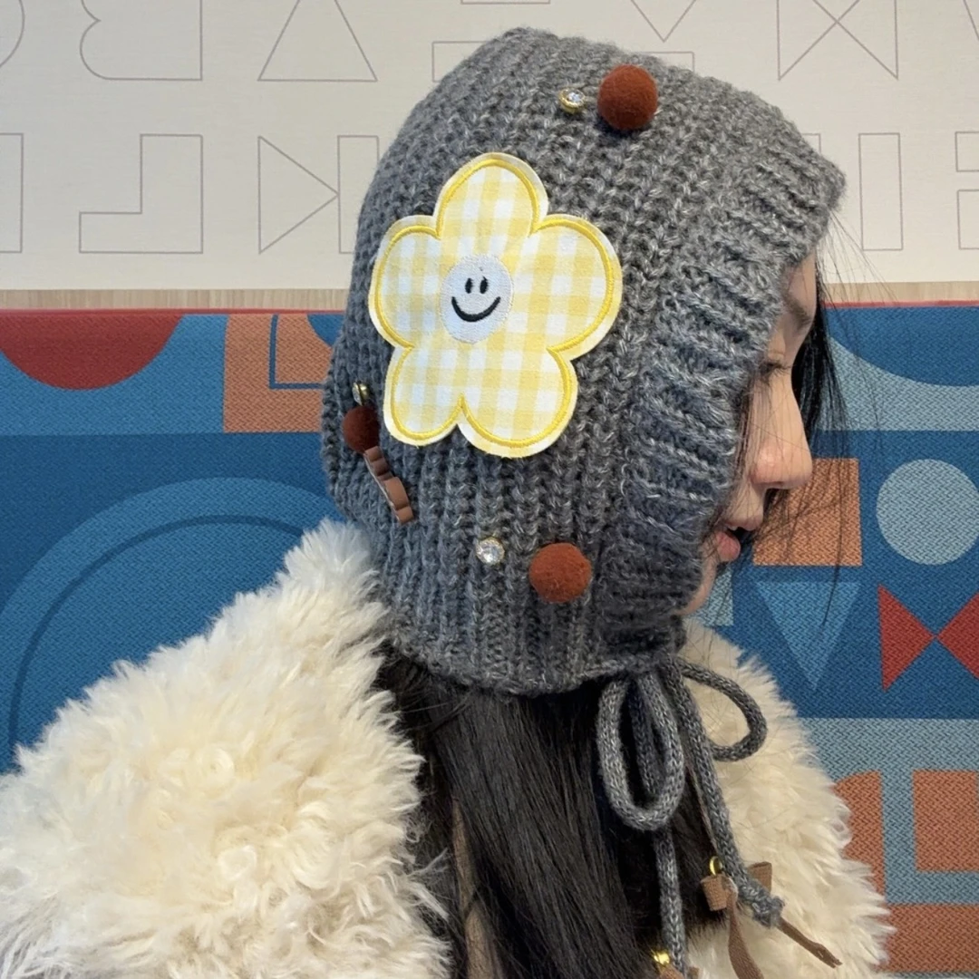 MM020黄色太阳花笑脸帽子