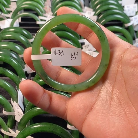 和田玉（碧玉）手镯未镶嵌用****7