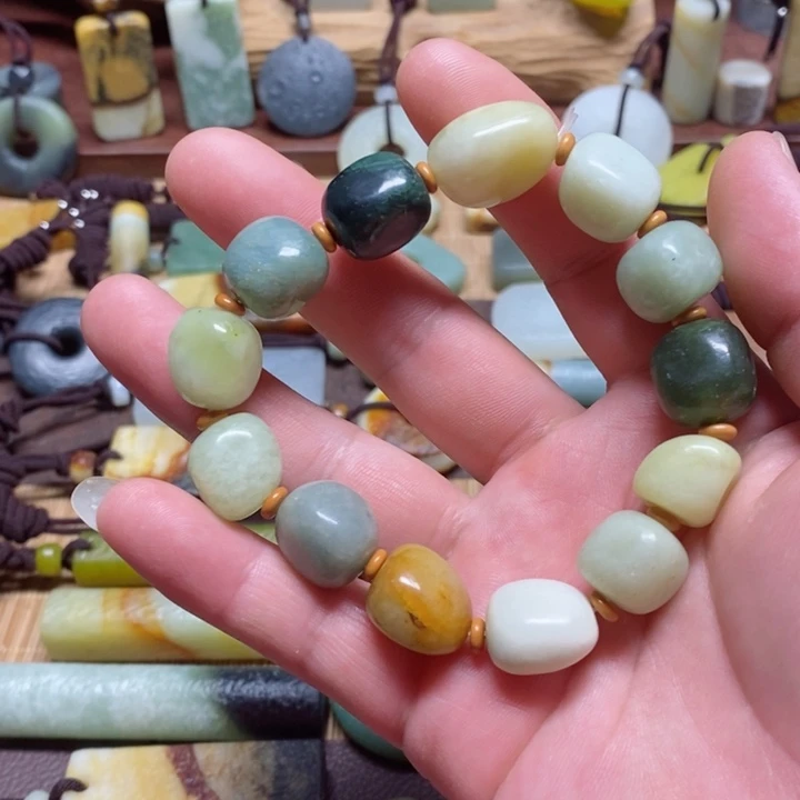 蛇纹石玉手链未镶嵌