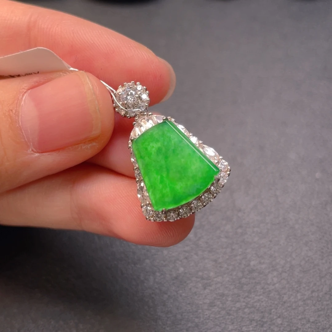 翡翠银S925镶嵌吊坠(不含链)