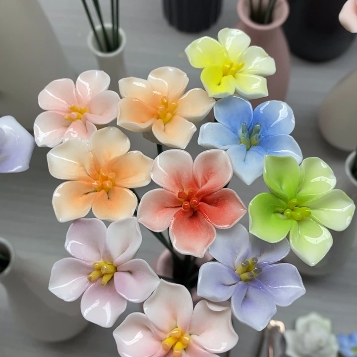 陶瓷陶瓷材料10朵樱花