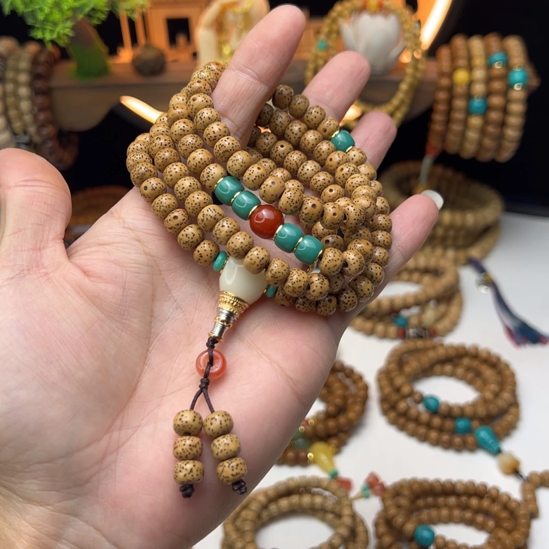 星月菩提吊坠星月菩提老陈籽8×6mm