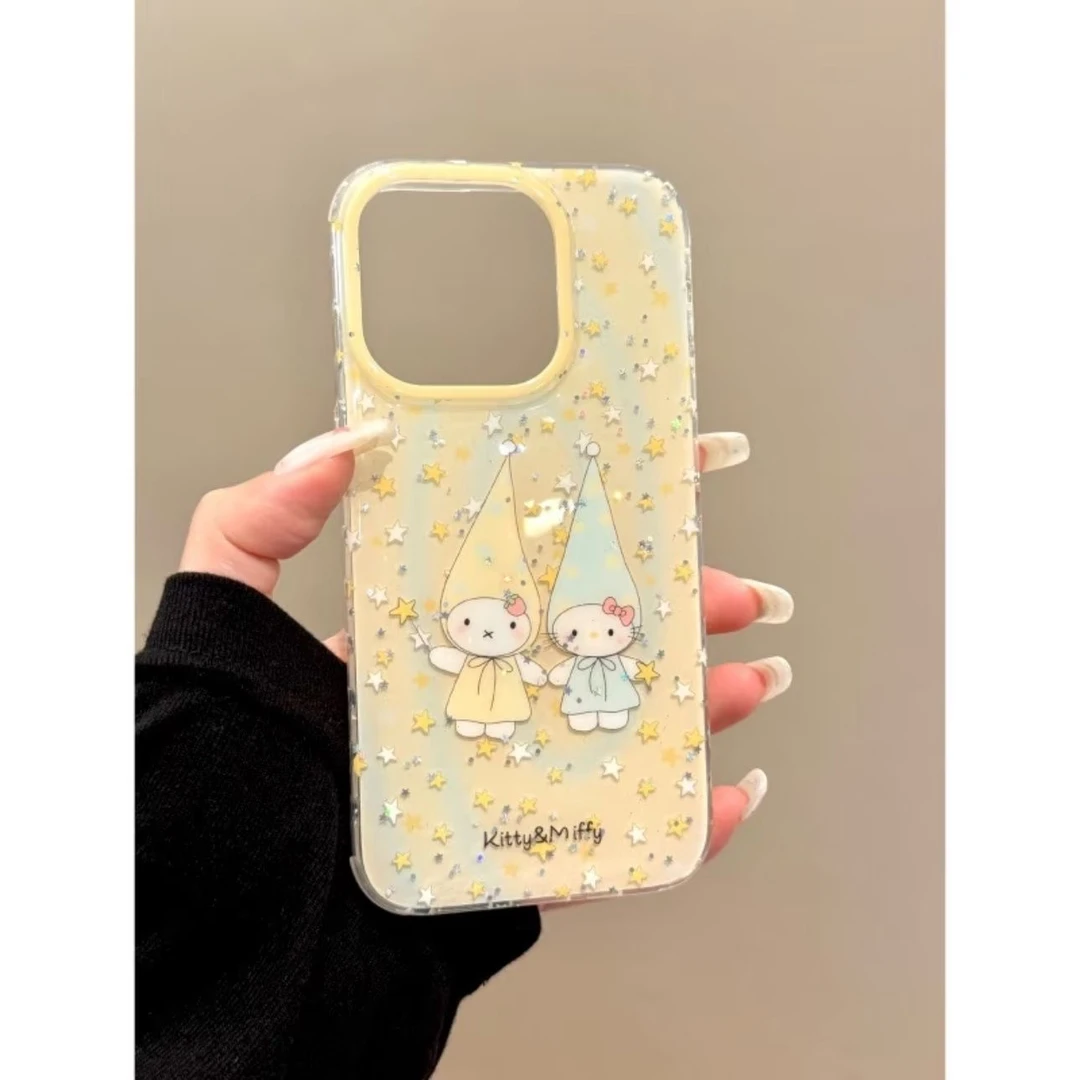 小众可爱星星长帽凯蒂猫适用苹果16Promax手机壳vivo华为oppo小米
