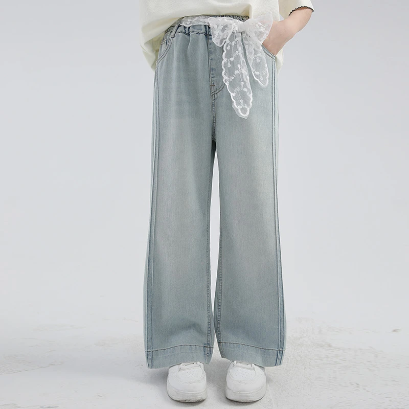 【2025夏款新品】青少年时尚韩版百搭宽松休闲直筒牛仔裤HWC075