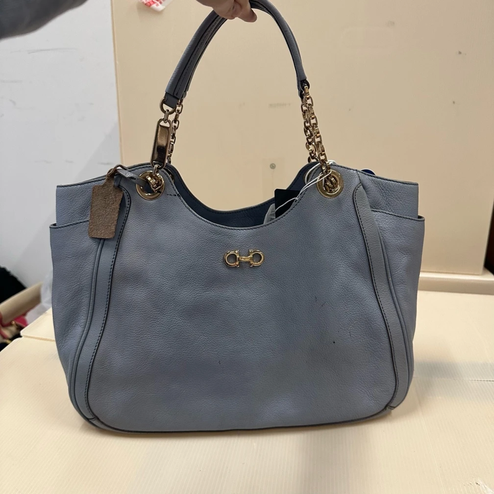 95新 FERRAGAMO/菲拉格慕 蓝色手提包yy 1751 6710