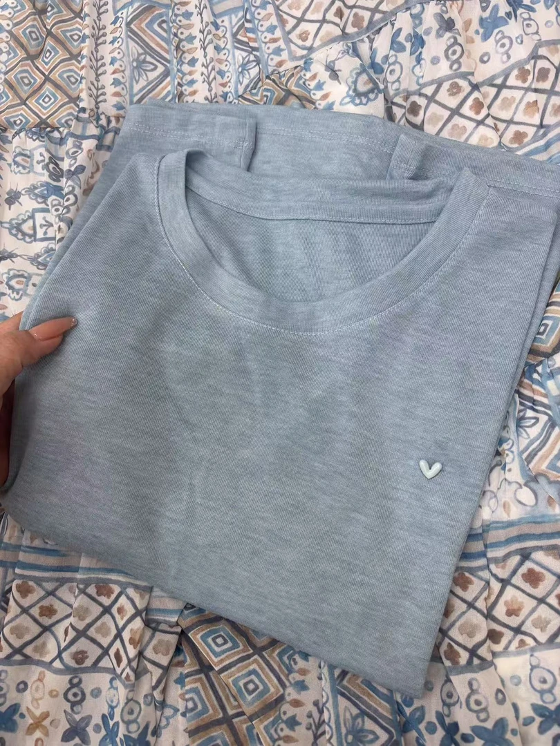 （爱心）玉姐家夏日多巴胺天丝薄款爱心短袖 新选f1366 J6008