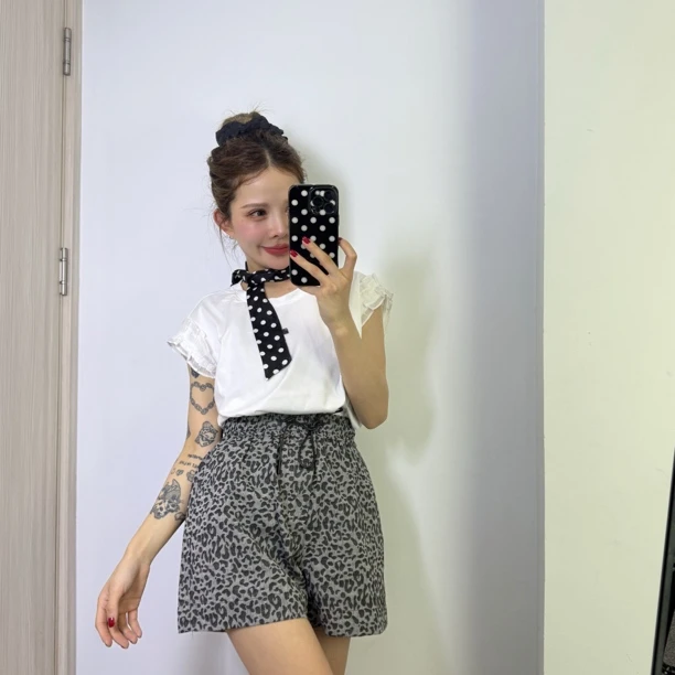 【San W】夏季圆领背心极简纯色褶皱飞飞袖休闲宽松！！