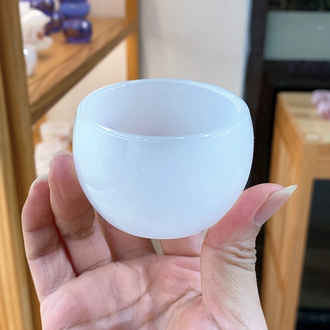 手工艺品琉璃白玉琉璃客杯