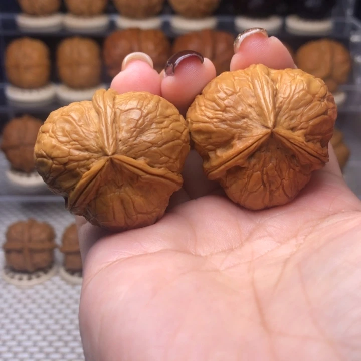 文玩核桃把件35号柿饼子三棱35尺