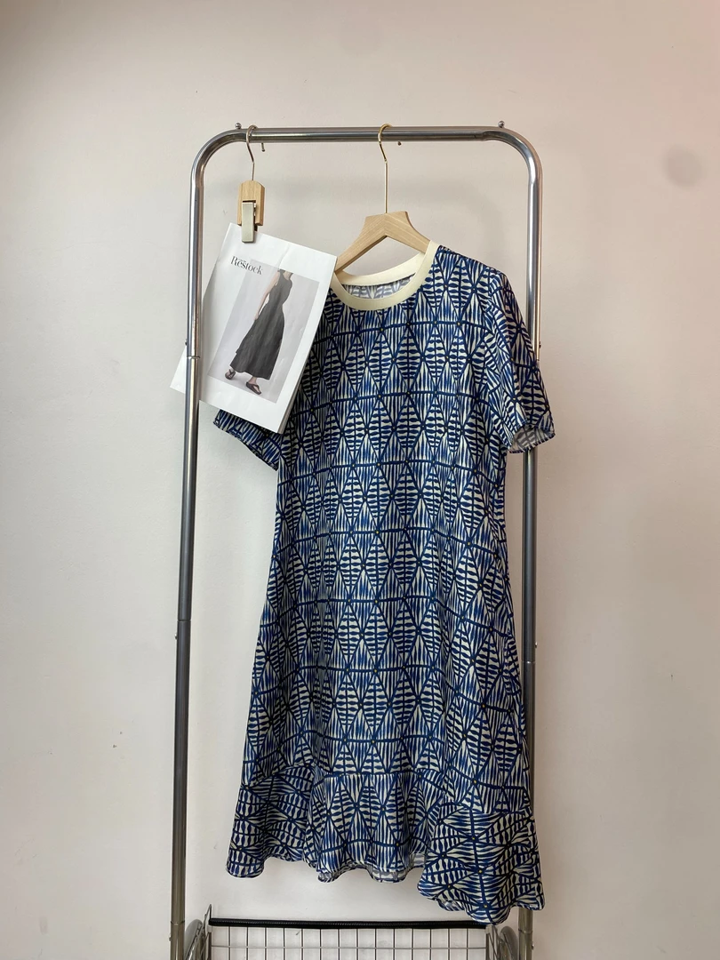 《云天织》真丝轻奢高级感时尚休闲气质显瘦百搭印花短袖连衣裙