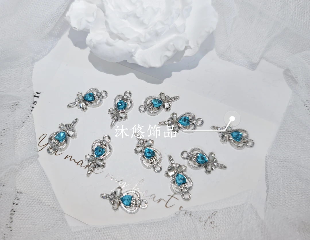 <沐悠饰品.diy> P553 铜合金蓝色镂空魔法棒保色挂坠diy