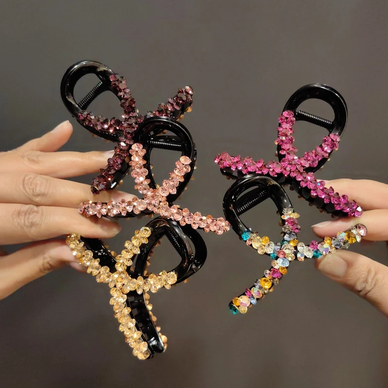 韩国施家水晶抓夹高档立钻大号发夹韩版后脑勺发夹发卡网红款头饰