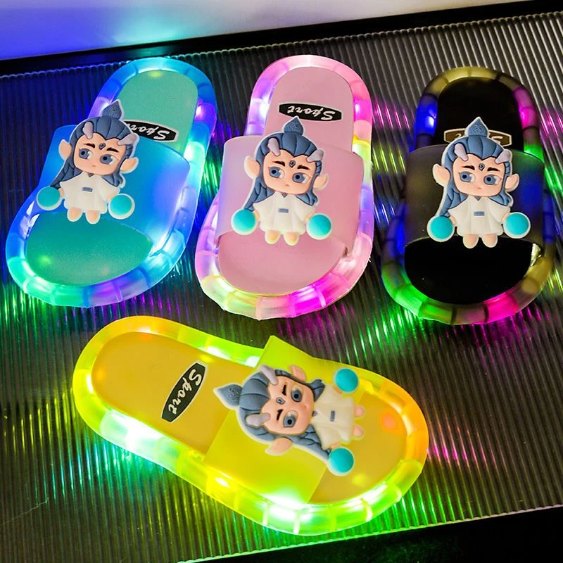 敖丙儿童拖鞋夏网红发光中大童居家室内亲子女孩公主时尚外穿拖鞋