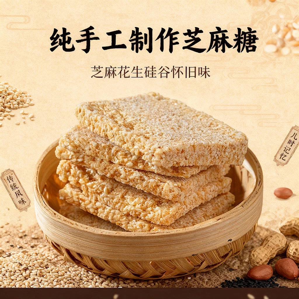 【神秘壶瓶山】纯手工芝麻糖花生糖硅谷糖怀旧零食