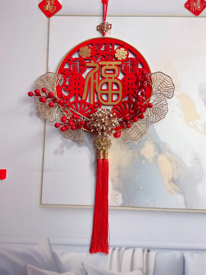 爆款高档喜庆春节新年装饰品加厚挂件客厅装饰福字过年挂件挂饰