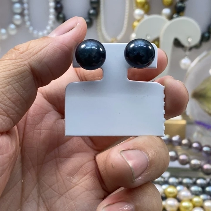 合金合金绿黑色耳钉